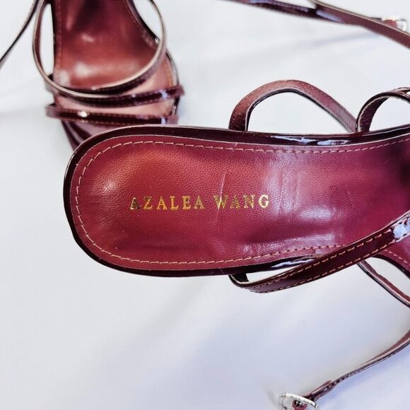 Azalea Wang Brown Jeweled Heels Size 7.5 Brown Leather 5" Heel Formal Event - Picture 3 of 15